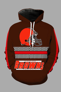 Street 3D Cleveland Browns Printed Hooded Sweatshirt