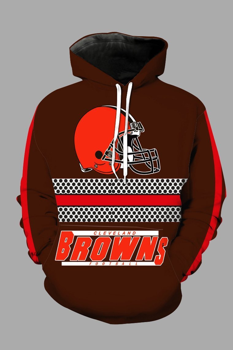 Street 3D Cleveland Browns Printed Hooded Sweatshirt