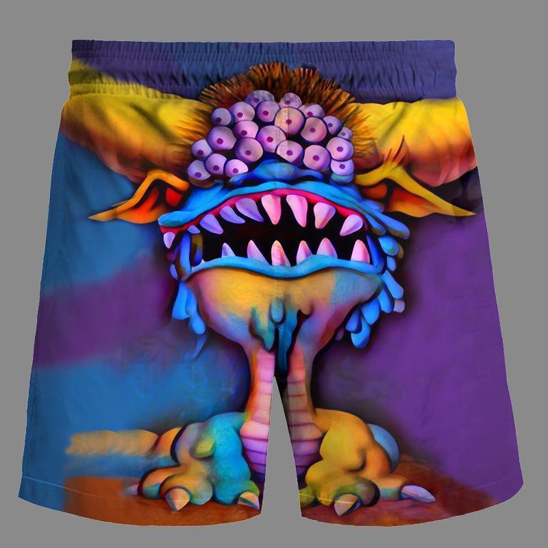 Casual   3D dinosaur Printed Loose Shorts