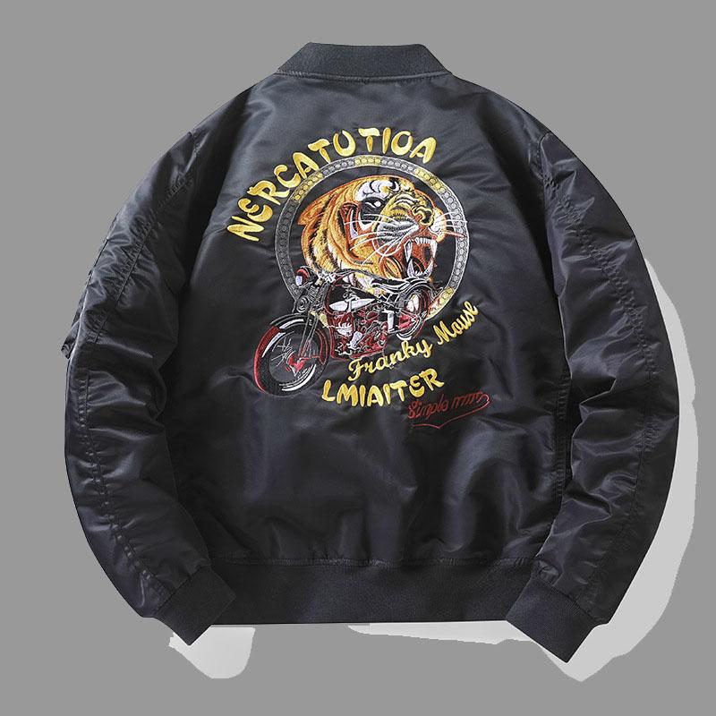 Street Letters & Tiger Embroidered Fly Jacket