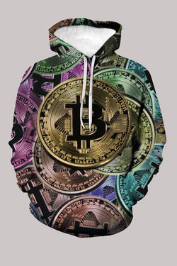 Street 3D Multicolor Digital Printed Hooded Sweatshirt