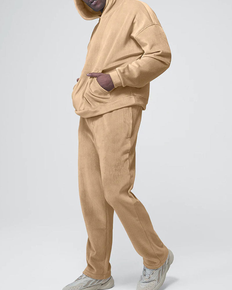 On-trend Corduroy Hooded Tracksuit