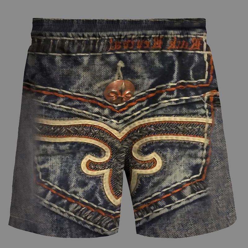 Casual   3D  Printed Loose Shorts