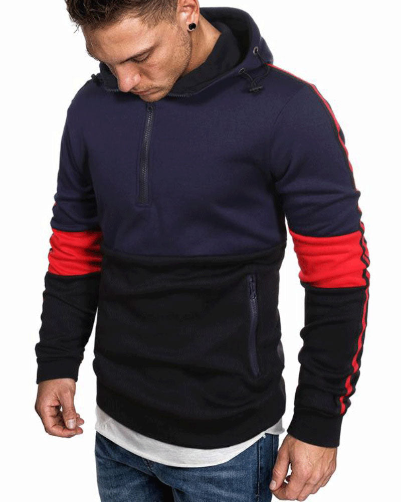 Fashion Contrast Zip Hoodie