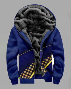 Men's Simple Printed Fleece Jacket