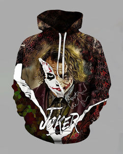 Retro 3D Joker  Print Hoodie