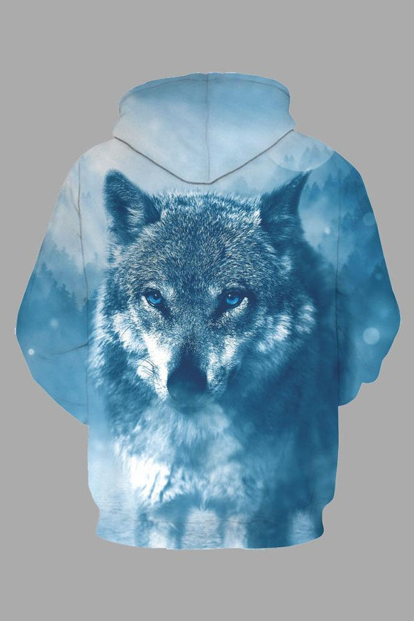 Street 3D Blue  Digital Printed Hooded Sweatshirt