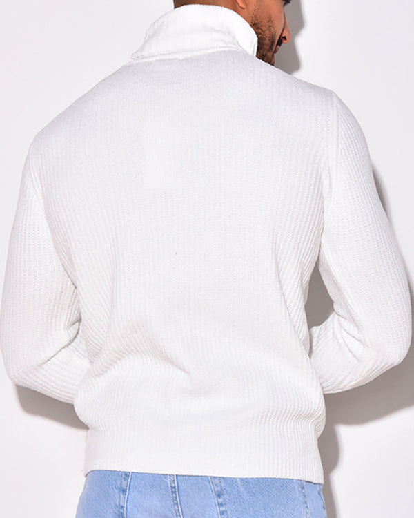 Men's Solid Color Turtleneck Sweater