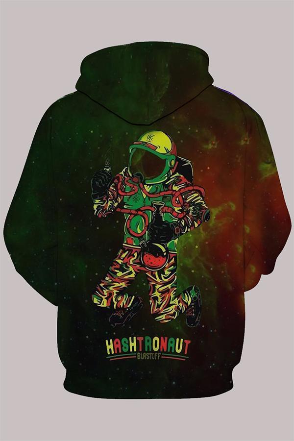 Street 3D Black Digital Printed Hooded Sweatshirt