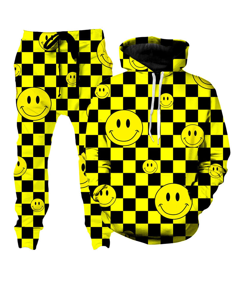 Street 3D Smiley Print Two-piece Set