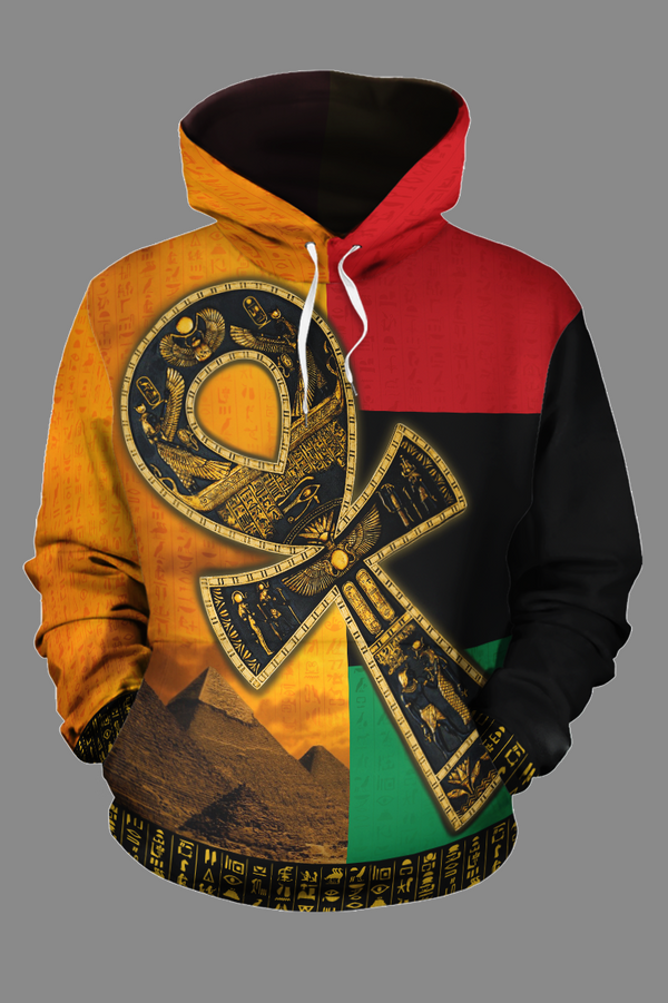 EGYPTIAN ANKH HALF ALL-OVER HOODIE