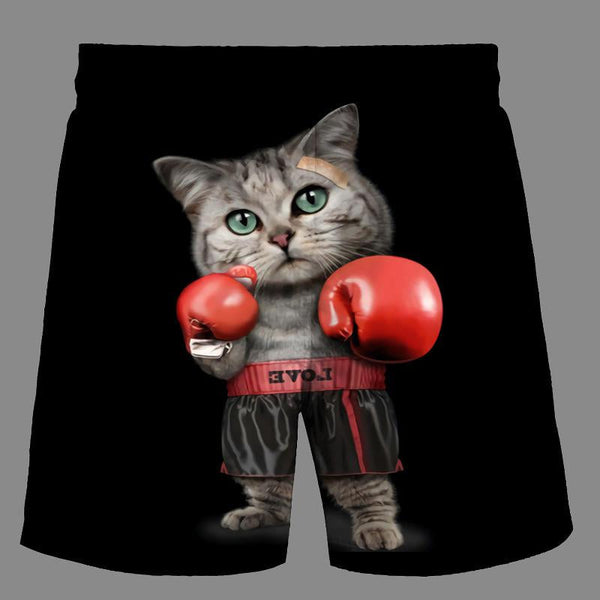 Casual   3D Cat Printed Loose Shorts