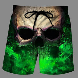 Casual   3D Skeleton  Printed Loose Shorts