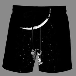 Casual   3D Space Printed Loose Shorts