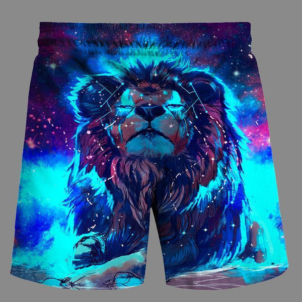 Casual   3D Lion Printed Loose Shorts