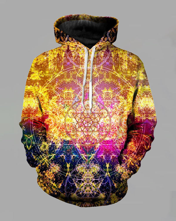 3D Starry Sky Printed Hooded Sweatshirt