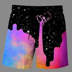 Casual   3D Space Printed Loose Shorts