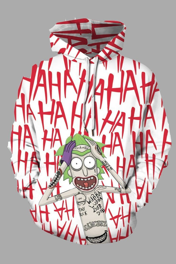 Street 3D Joker Printed Hooded Sweatshirt