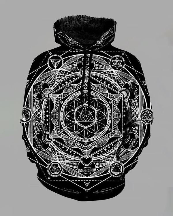 3D Starry Sky Printed Hooded Sweatshirt