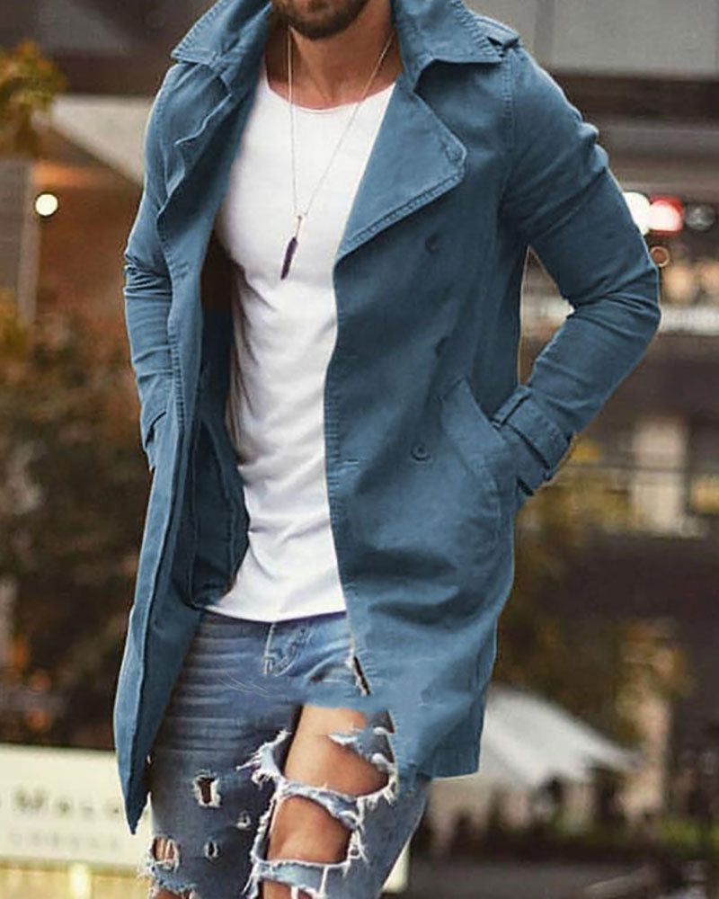 Casual Solid Color Long Coat