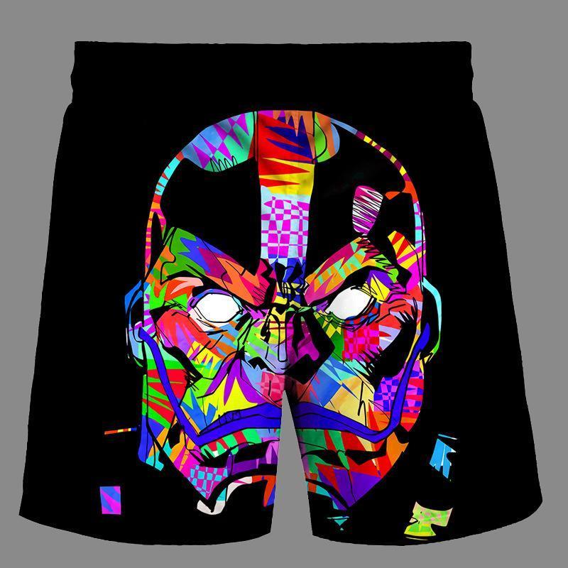 Casual   3D stone man Printed Loose Shorts