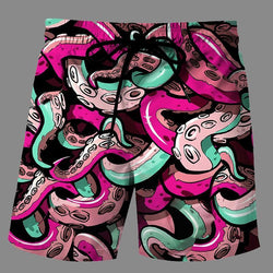 Casual   3D octopus Printed Loose Shorts