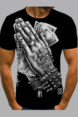 Men Street O Neck Print T-shirt