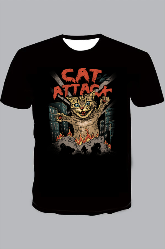 3D CAT  Short Sleeve T-shirt