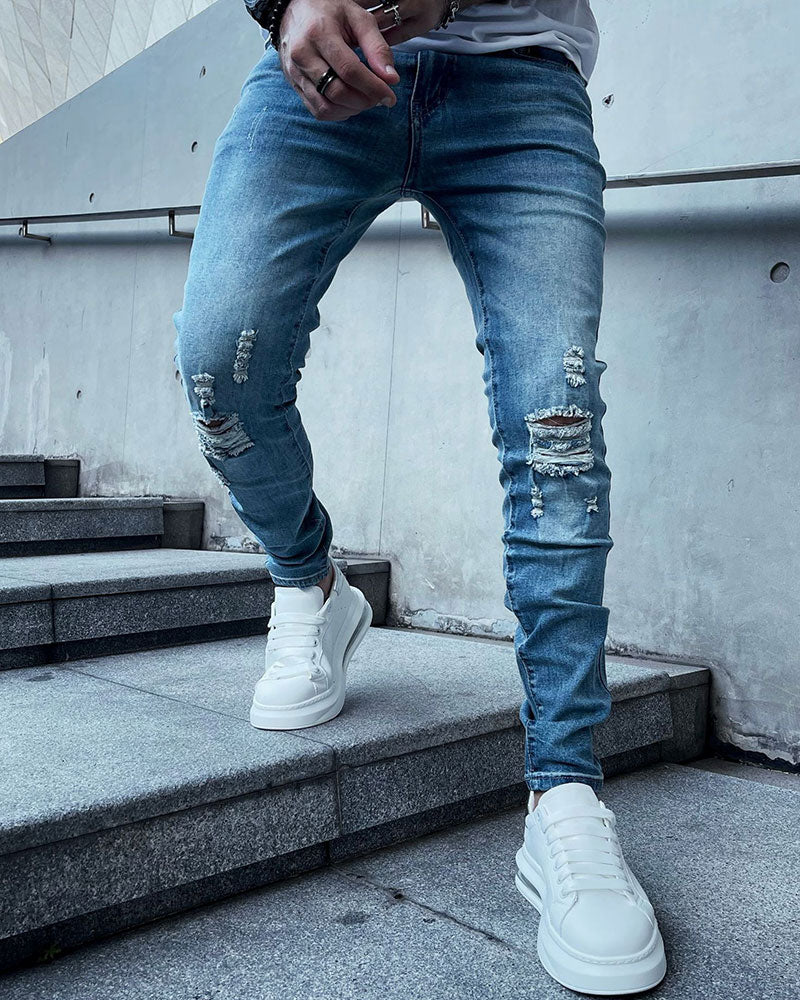 All-match Washed Ripped Jeans