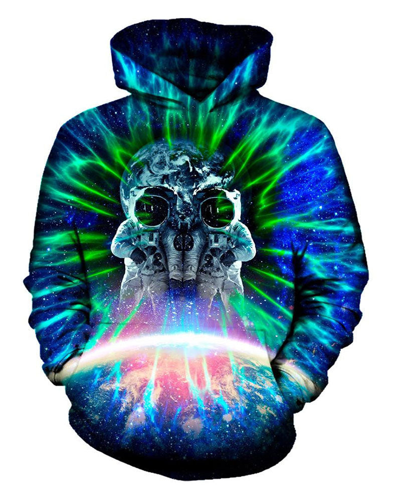 Street 3D Universe Printed Hooded Sweatshirt