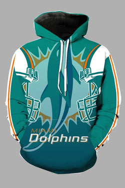 Street 3D Miami Dolphins Digital Printed Hooded Sweatshirt