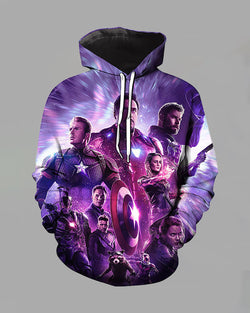 3D Movie Series Print Hooded Sweatshirt