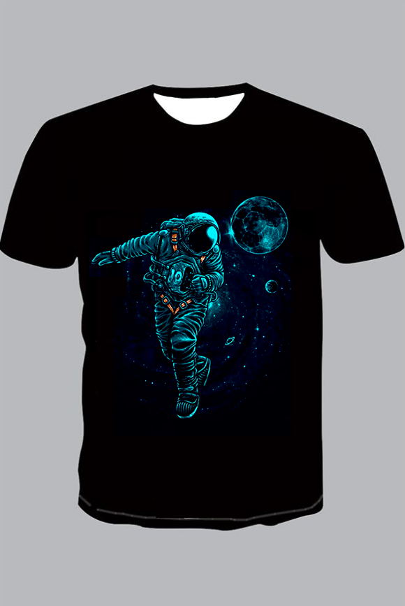 3D Astronaut Short Sleeve T-shirt