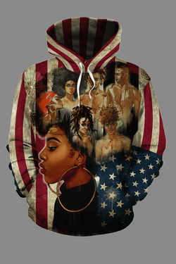 BLACK PEOPLE AMERICAN FLAG ALL-OVER HOODIE