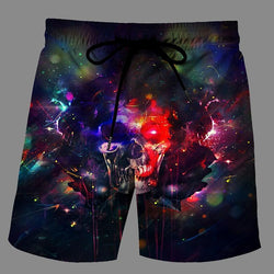 Casual   3D Skeleton  Printed Loose Shorts