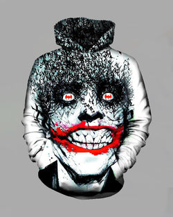 Street 3D Joker Printed Hooded Sweatshirt