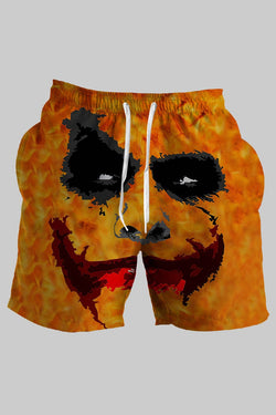 Casual 3D Skull Printed Loose Shorts