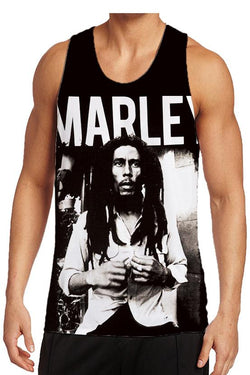 3D Bob Marley Printed Sleeveless Tank Top