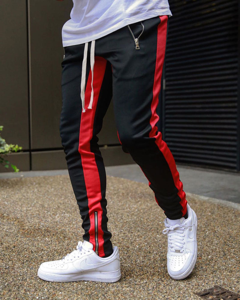 Trendy Zip Contrast Sweatpants