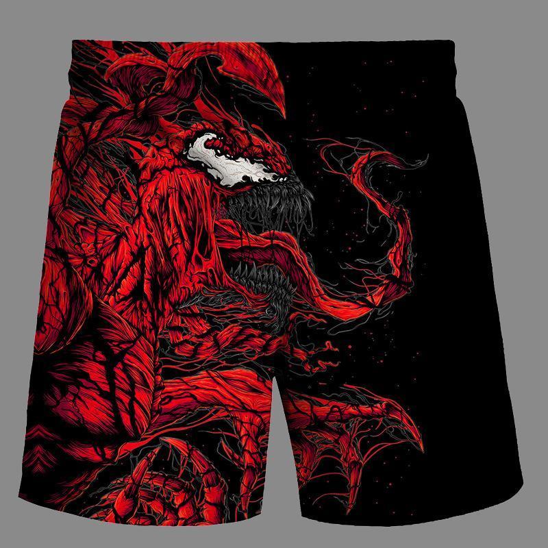 Casual   3D venom Printed Loose Shorts