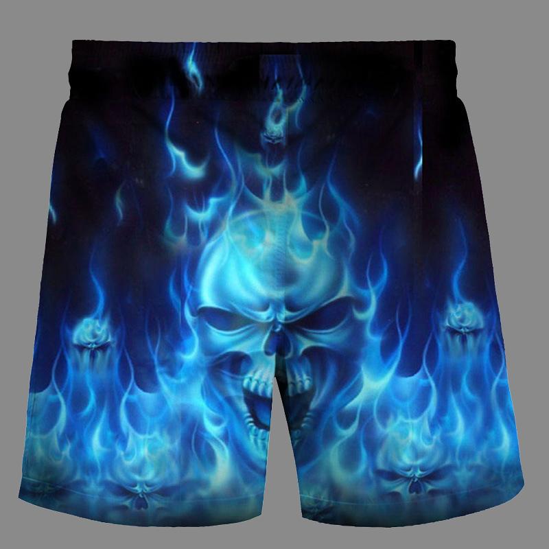 Casual   3D Skeleton  Printed Loose Shorts