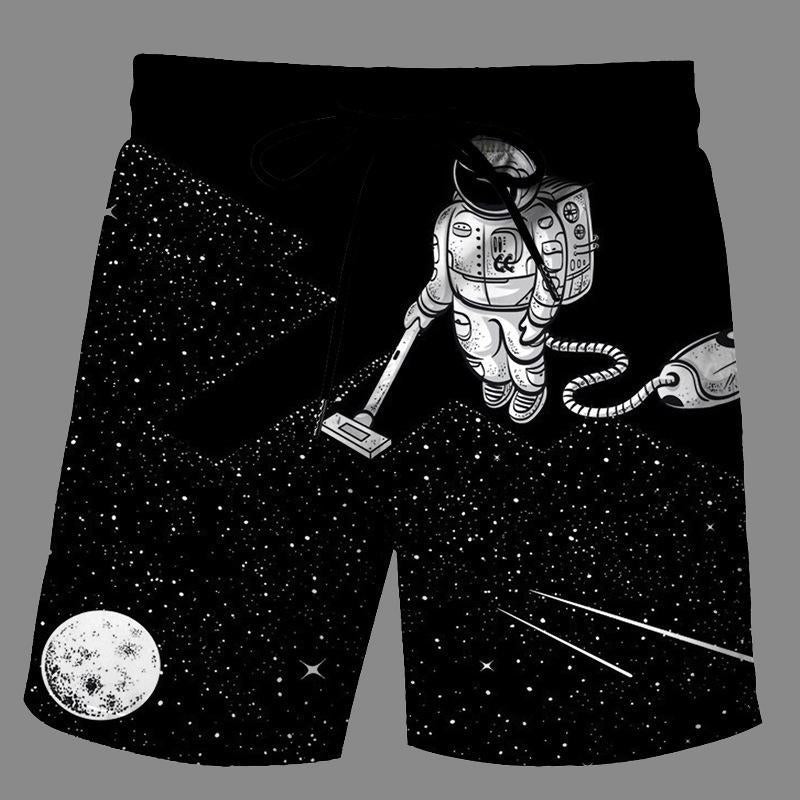 Casual   3D Space Printed Loose Shorts