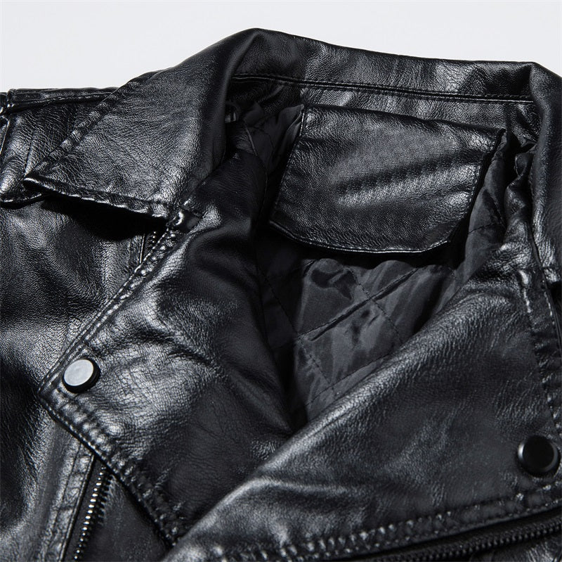 PU Leather Jacket Racing Motorcycle Suit Stitching Jacket