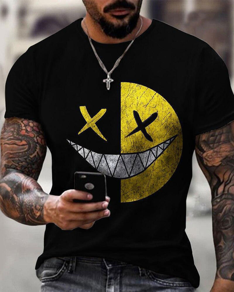 Fashion Personality Smiley Face Short-sleeved T-shirt