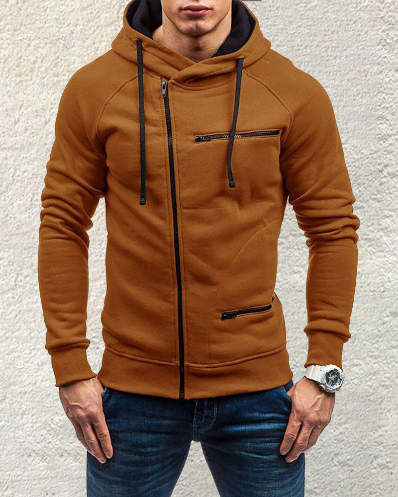 Casual Multi-Zip Hooded Coat