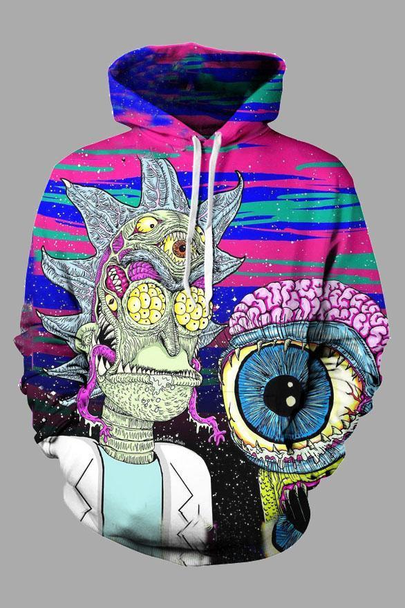 Street 3D Digital Cool Rick and Morty Printed Hooded Sweatshirt