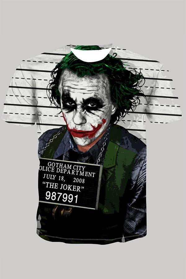 The 3D joker print Short Sleeve T-shirt