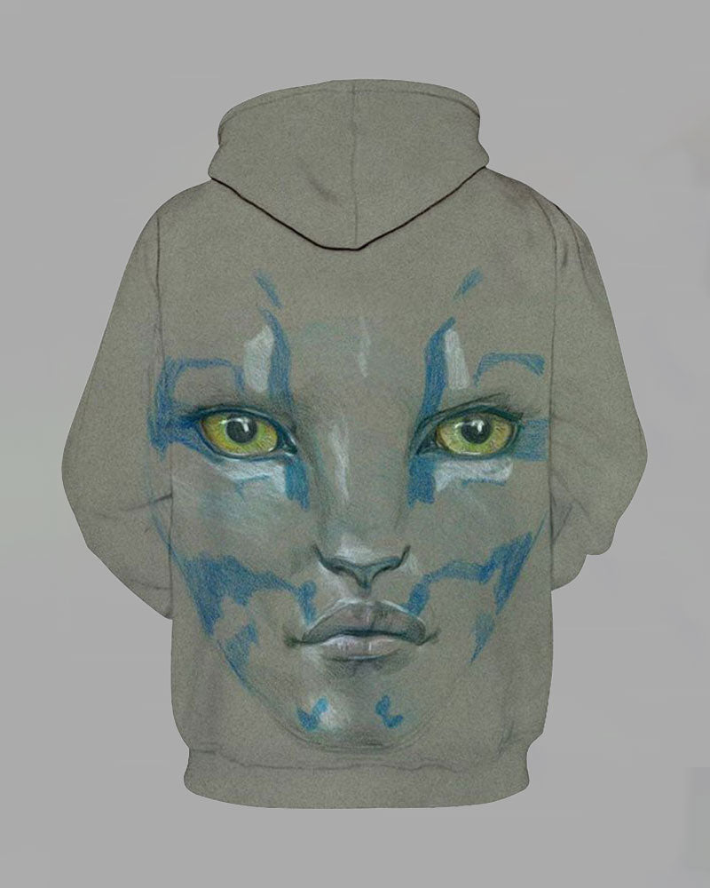 3D Movie Series Print Hooded Sweatshirt