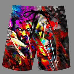 Casual   3D Werewolf  Printed Loose Shorts