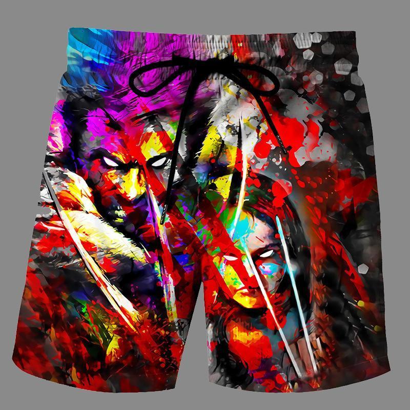 Casual   3D Werewolf  Printed Loose Shorts